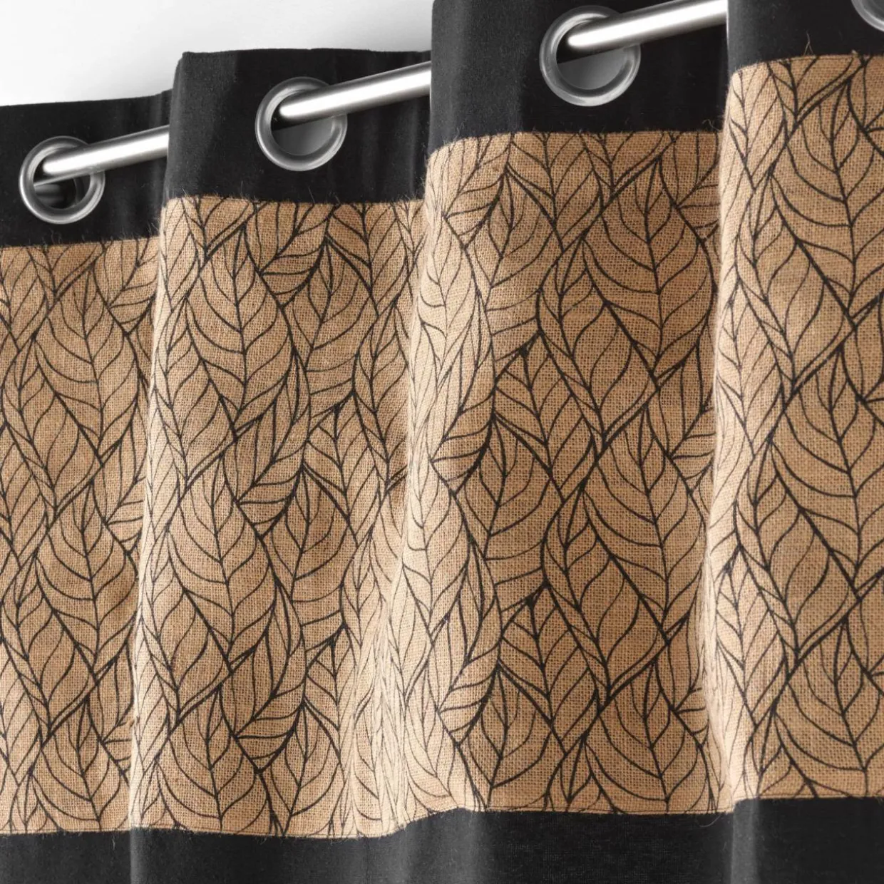 Rideau coton et jute (140 x 240 cm) Nama Noir