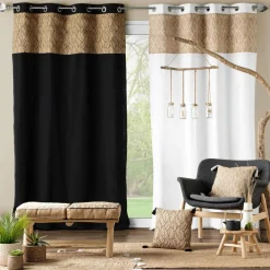 Rideau coton et jute (140 x 280 cm) Nama Noir