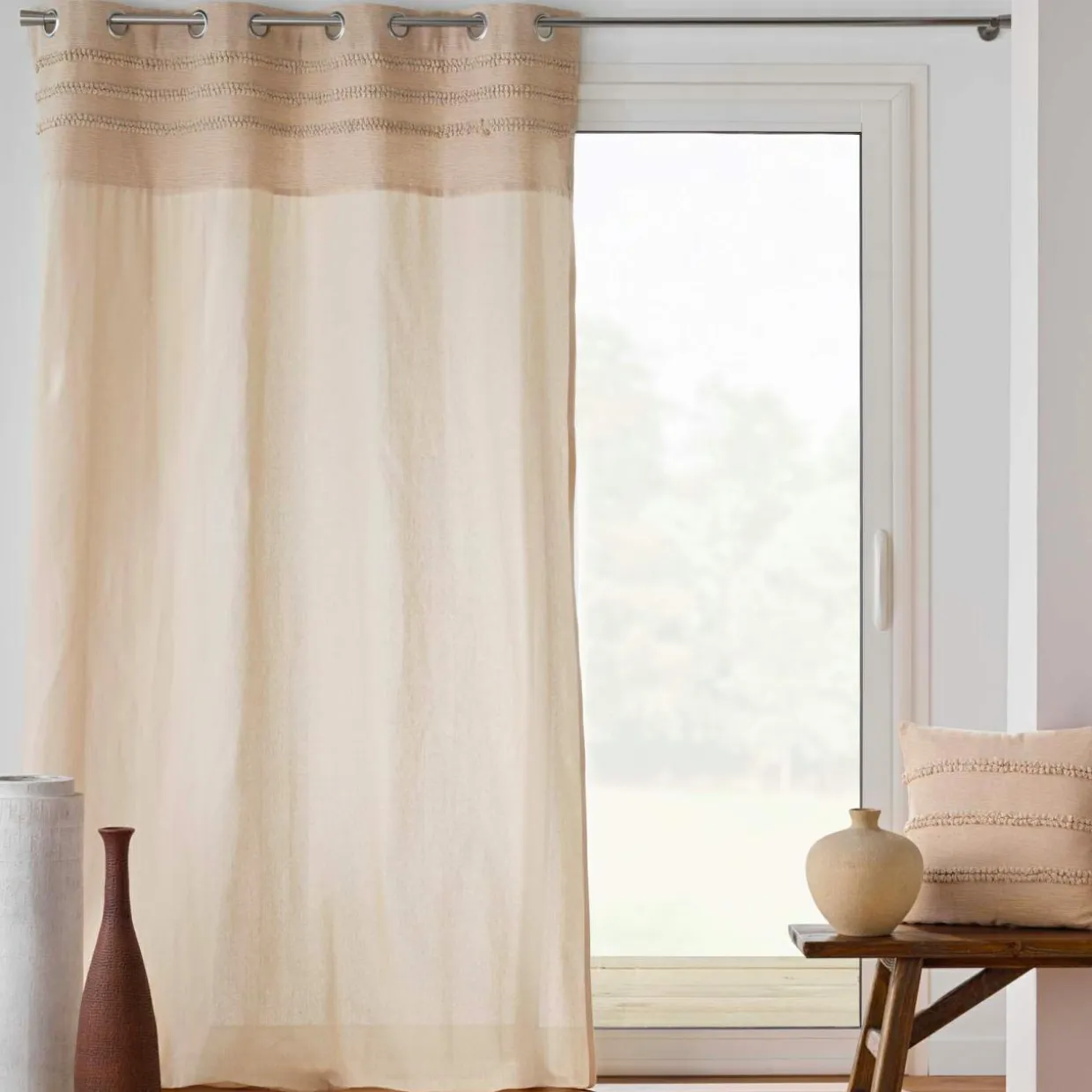 Rideau coton tufté (140 x 240 cm) Hilary Beige