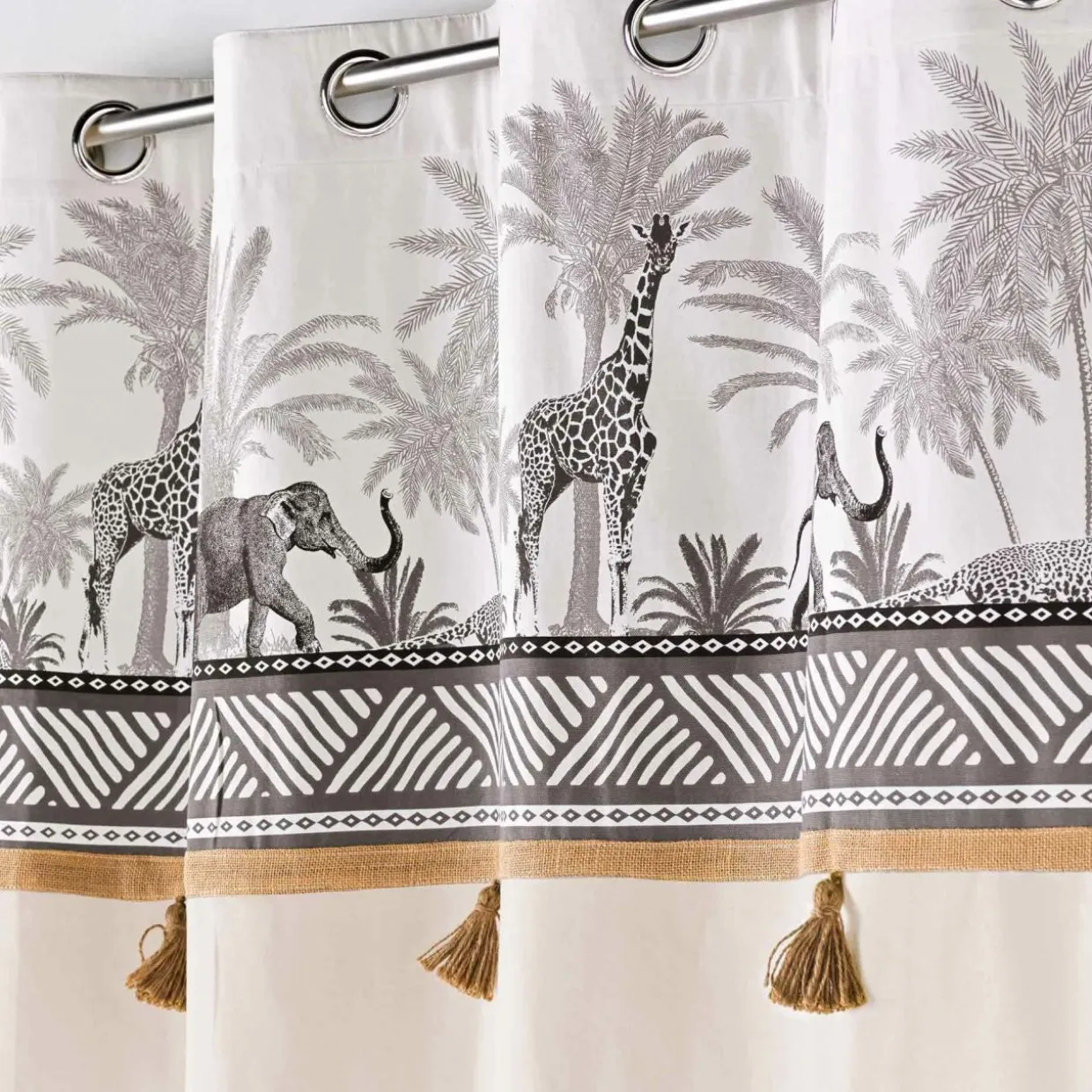 Rideau coton (140 x 240 cm) Kenya lodge Ecru
