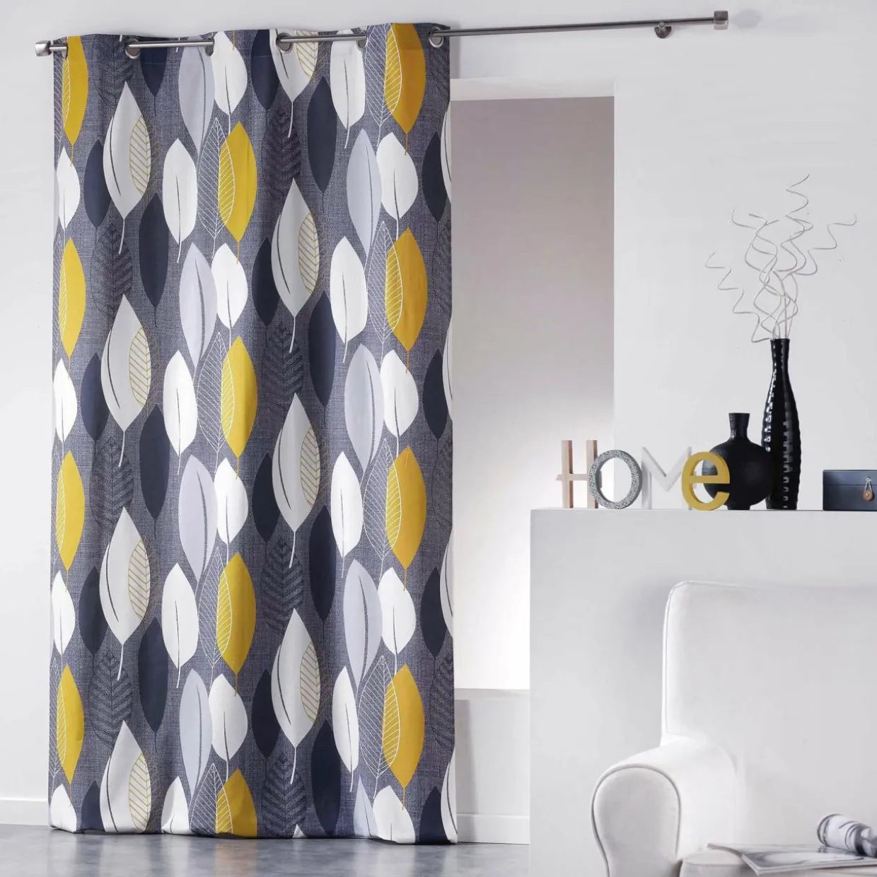Rideau coton (140 x 240 cm) Leafy Jaune