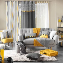 Rideau coton (140 x 240 cm) Neo Casa Gris