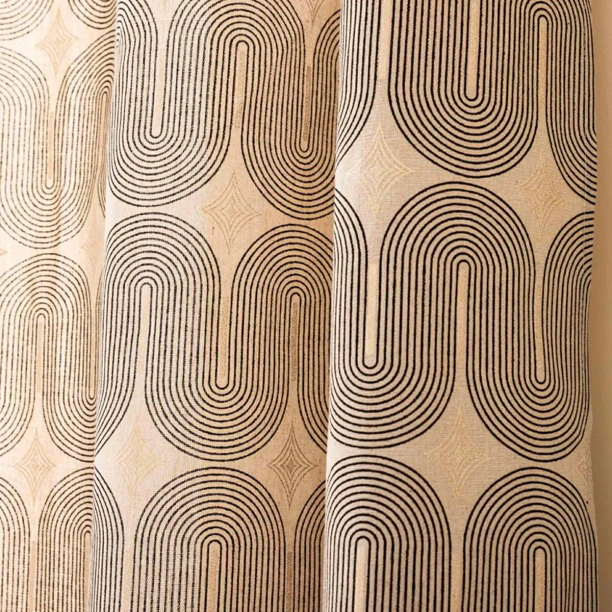 Rideau coton (140 x 240 cm) Ondine Noir