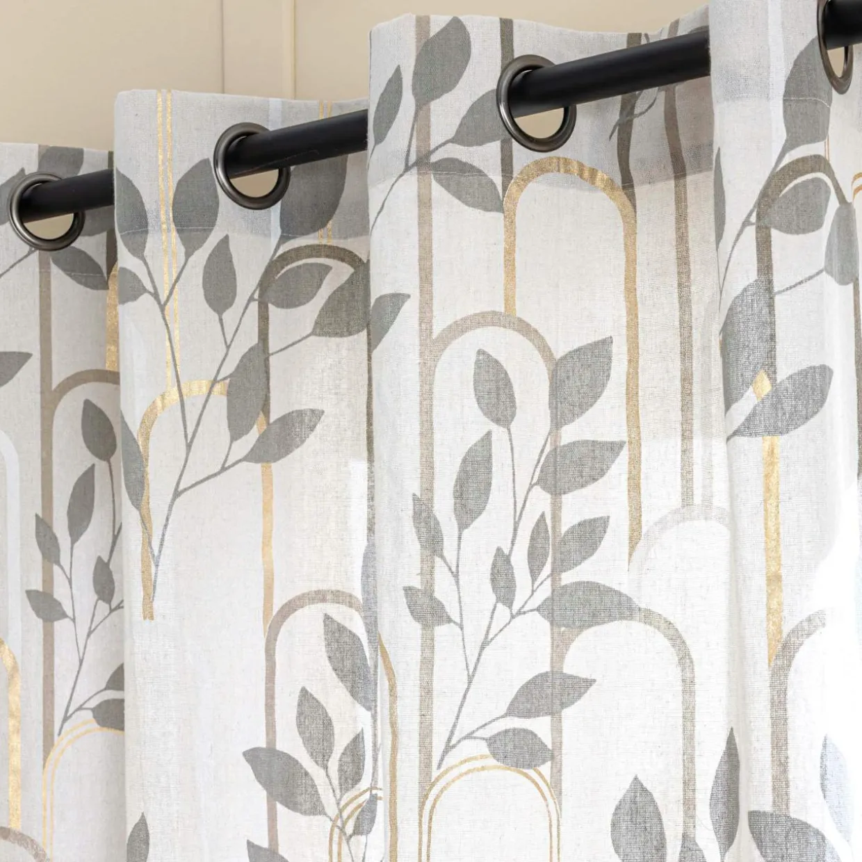 Rideau coton (140 x 240 cm) Roseris Gris