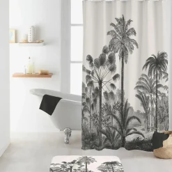 Rideau de douche à anneaux (180 x 200 cm) Cocoty Noir