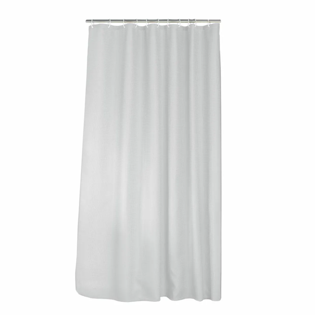 Rideau de douche effet tissé à anneaux (180 x 200 cm) Quartz Blanc
