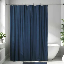 Rideau de douche en microfibre (180 x 200 cm) Gauffré Bleu marine