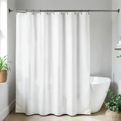 Rideau de douche en microfibre (180 x 200 cm) Feuille Blanc