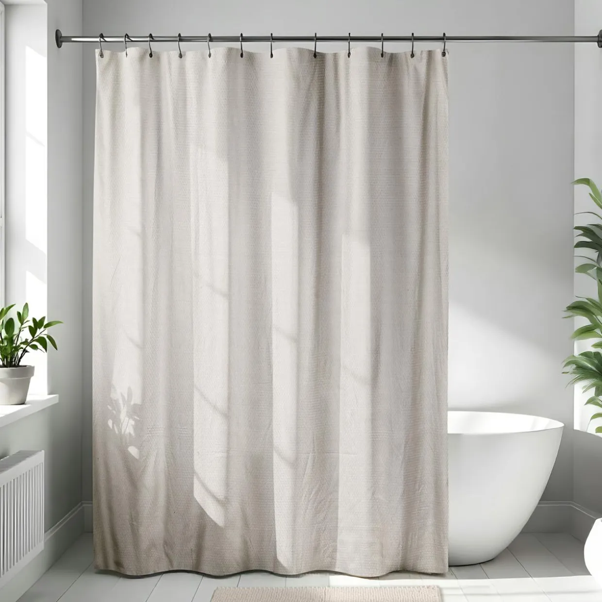 Rideau de douche en microfibre (180 x 200 cm) Gauffré Beige