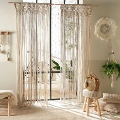 Rideau de fil (90 x 200 cm) Macram Beige