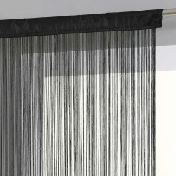 Rideau de fil (90 x H200 cm) Uni Noir