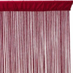 Rideau de fil (90 x H200 cm) Uni Rouge grenat