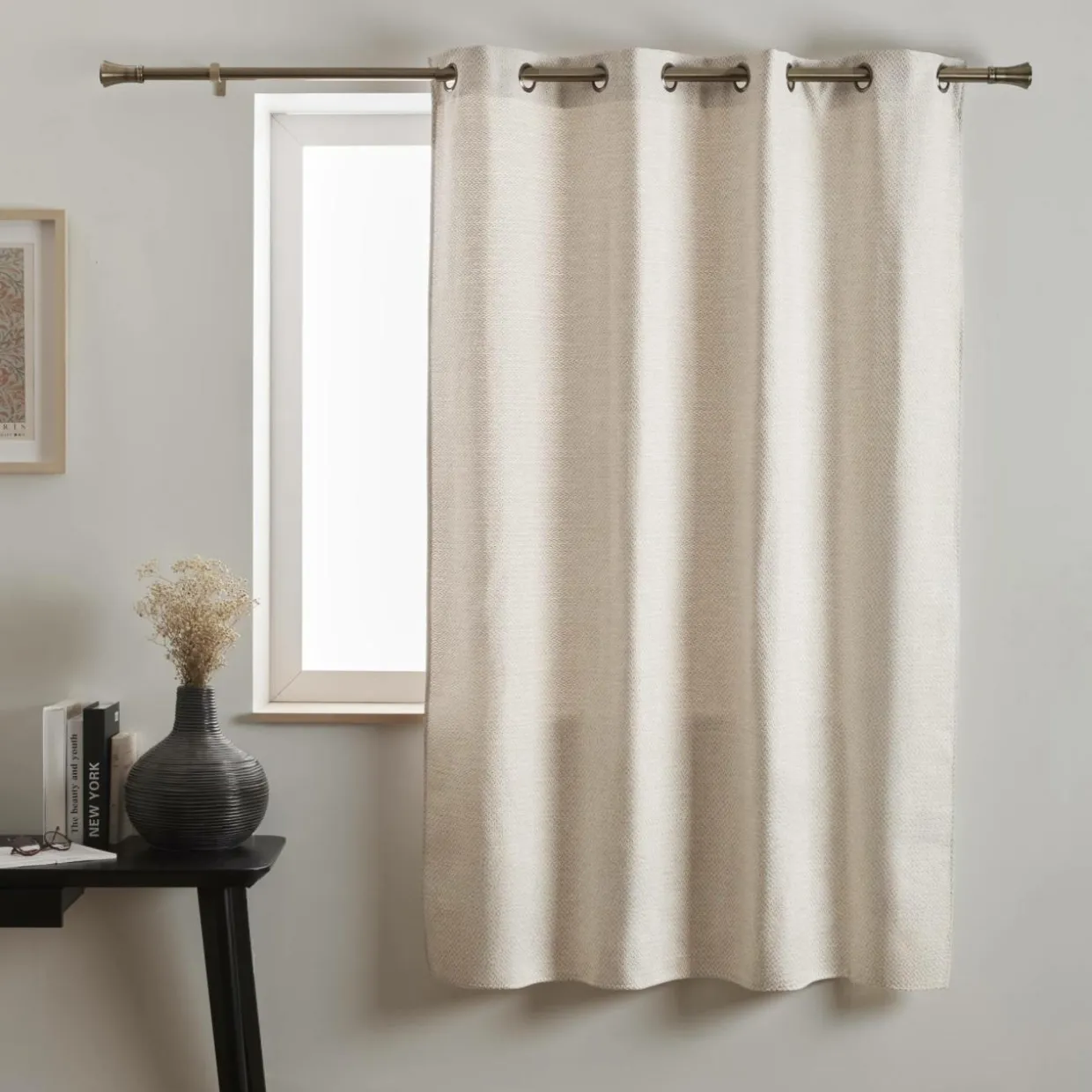 Rideau effet chiné (140 x 180 cm) James Beige sable