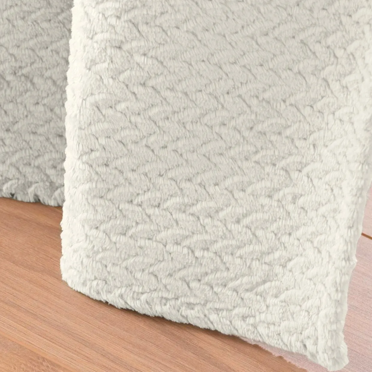 Rideau flanelle relief (140 x 240 cm) Flanela Ecru