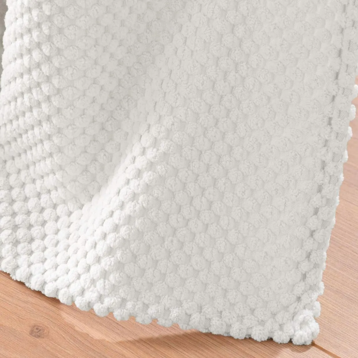Rideau flanelle relief (140 x 260 cm) Java Blanc
