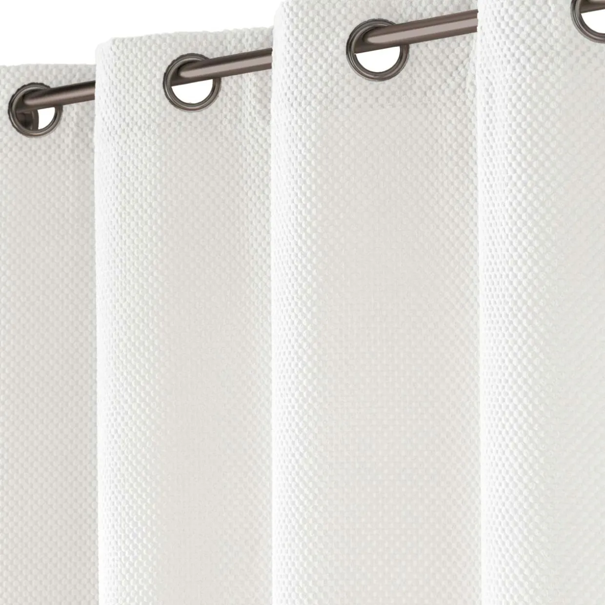 Rideau flanelle relief (140 x 260 cm) Java Blanc