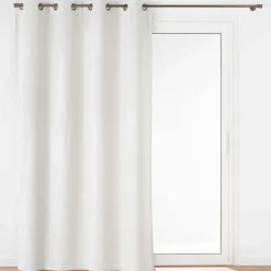 Rideau flanelle relief (140 x 260 cm) Java Blanc