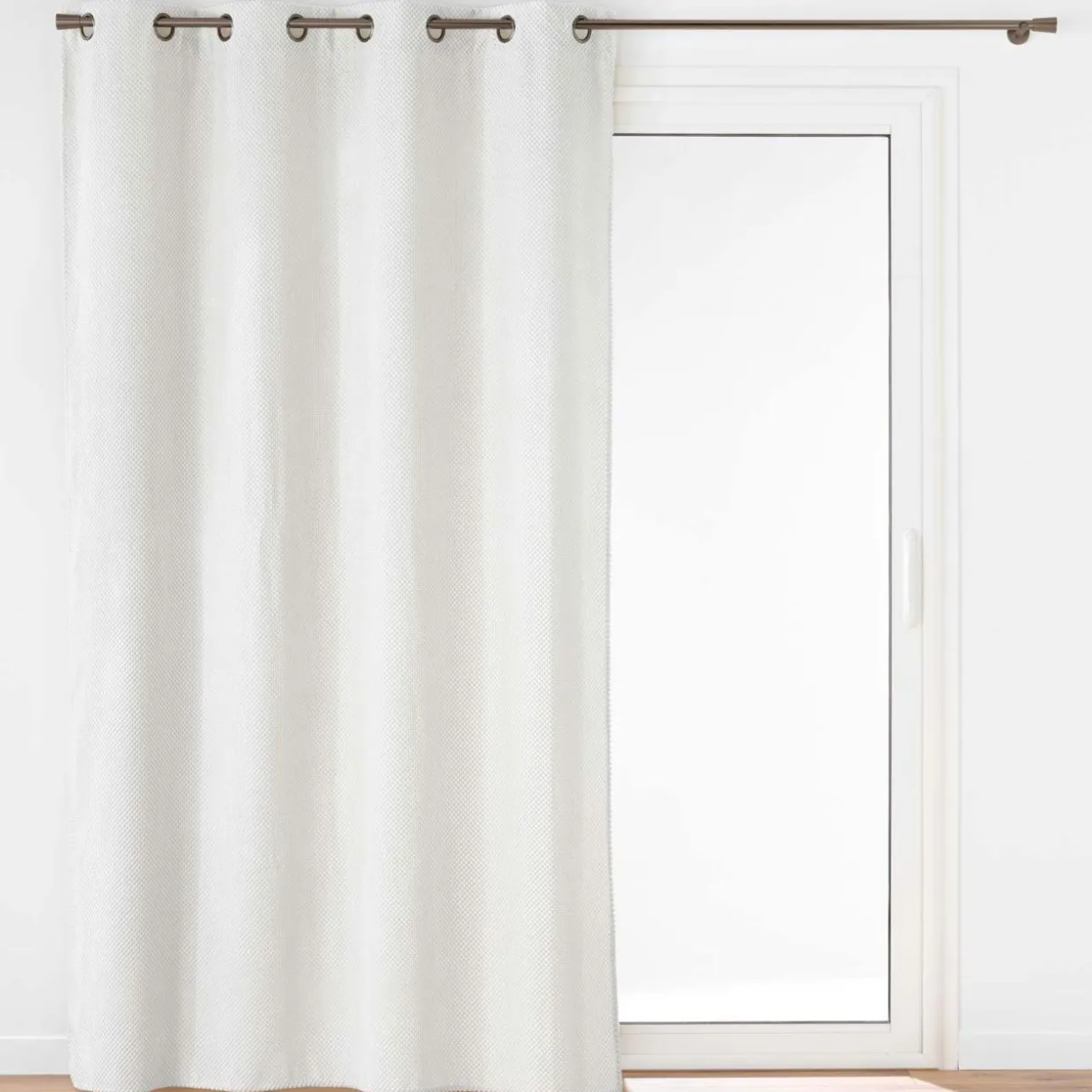 Rideau flanelle relief (140 x 260 cm) Java Blanc