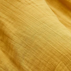 Rideau gaze de coton ajustable (140 x max 300 cm) Gaïa Jaune safran