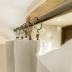 Rideau gaze de coton ajustable (180 x max 300 cm) Gaïa Beige pampa