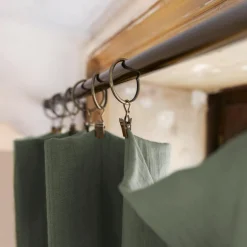 Rideau gaze de coton ajustable (180 x max 300 cm) Gaïa Vert romarin