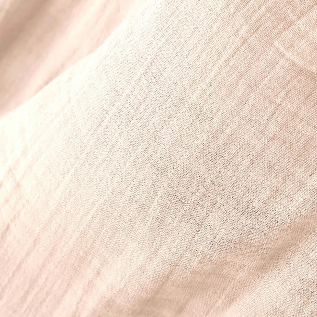 Rideau gaze de coton ajustable (140 x max 300 cm) Gaïa Rose poudré