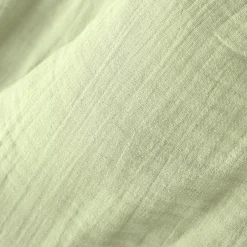 Rideau gaze de coton ajustable (280 x max 300 cm) Gaïa Vert tilleul