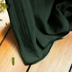 Rideau gaze de coton ajustable (180 x 300 cm) Gaïa Vert sapin