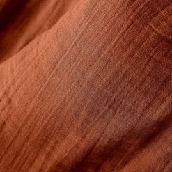 Rideau gaze de coton galon fronceur (140 x 240 cm) Gaïa Terracotta
