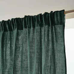 Rideau gaze de coton galon fronceur (140 x 240 cm) Gaïa Vert sapin
