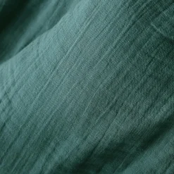 Rideau gaze de coton galon fronceur (140 x 240 cm) Gaïa Bleu canard