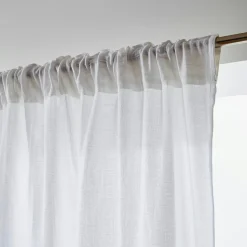 Rideau gaze de coton galon fronceur (180 x 240 cm) Gaïa Gris nuage