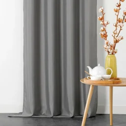 Rideau ignifugé (135 x 240 cm) Double Natte Gris