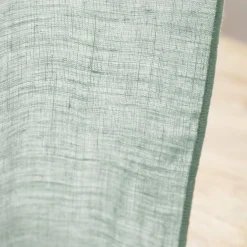 Rideau lin lavé ajustable (140 x max 270 cm) Louise Vert eucalyptus
