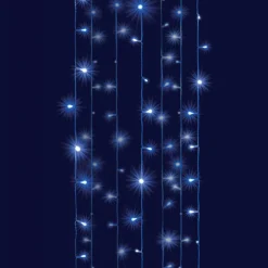 Rideau lumineux H2 m L2 m 96 LED Interconnectable Bicolore Bleu et blanc froid