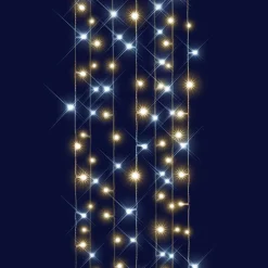 Rideau lumineux H2 m L2 m 96 LED Interconnectable Flashing light Bicolore Blanc chaud et froid