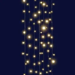 Rideau lumineux interconnectable H2 m L2 m 96 LED Chute de neige Blanc chaud