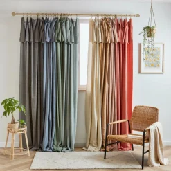 Rideau lyocell Tencel™ ajustable (140 x max 270 cm) Olivia Gris granit