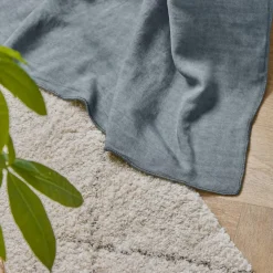Rideau lyocell Tencel™ ajustable (140 x max 270 cm) Olivia Bleu stone