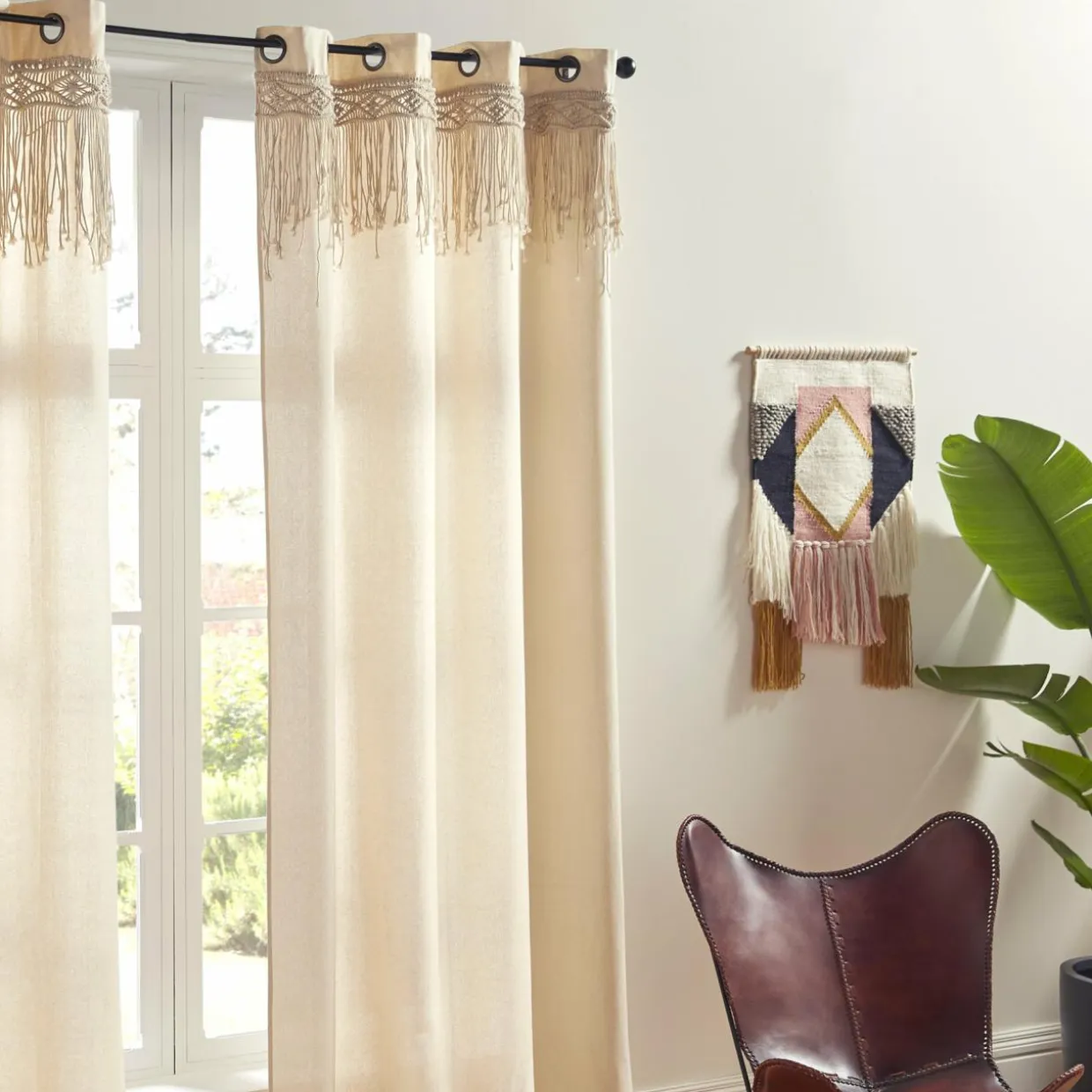 Rideau macramé (140 x 260 cm) Ritual Beige