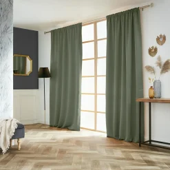 Rideau obscurcissant galon fronceur (140 x 260 cm) Dark Vert kaki
