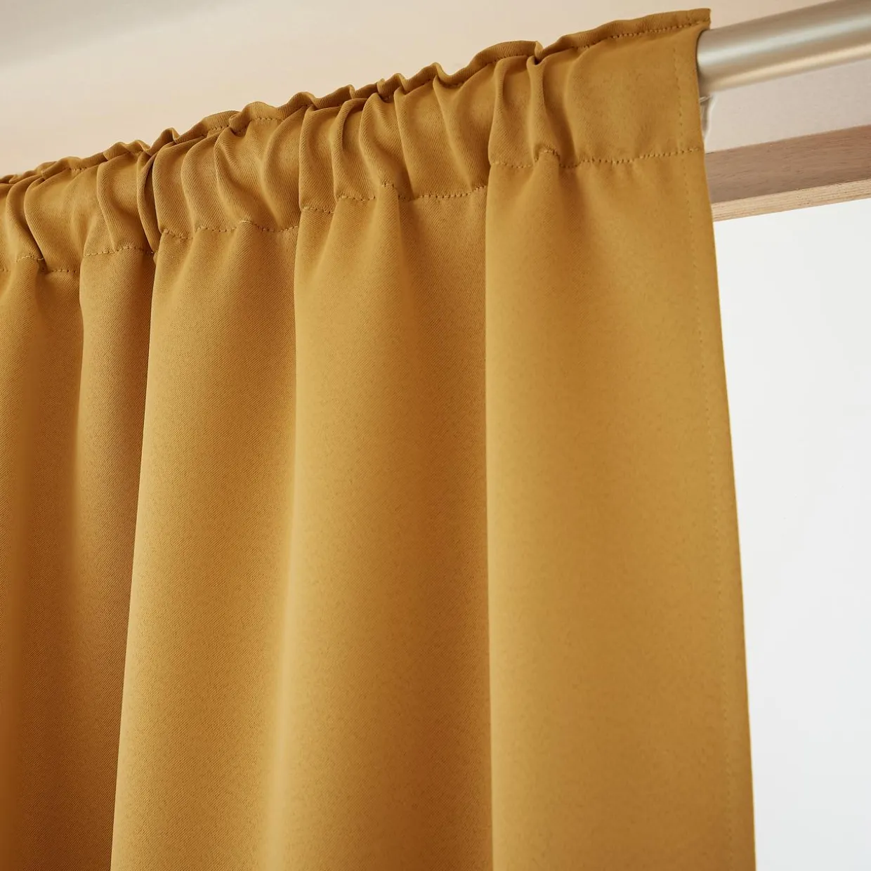 Rideau obscurcissant galon fronceur (140 x 260 cm) Dark Jaune moutarde
