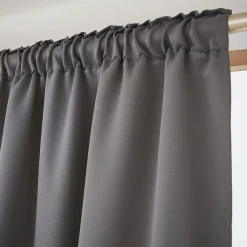 Rideau obscurcissant galon fronceur (140 x 260 cm) Dark Gris anthracite