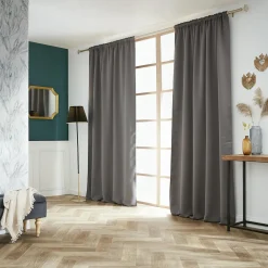 Rideau obscurcissant galon fronceur (140 x 260 cm) Dark Gris anthracite