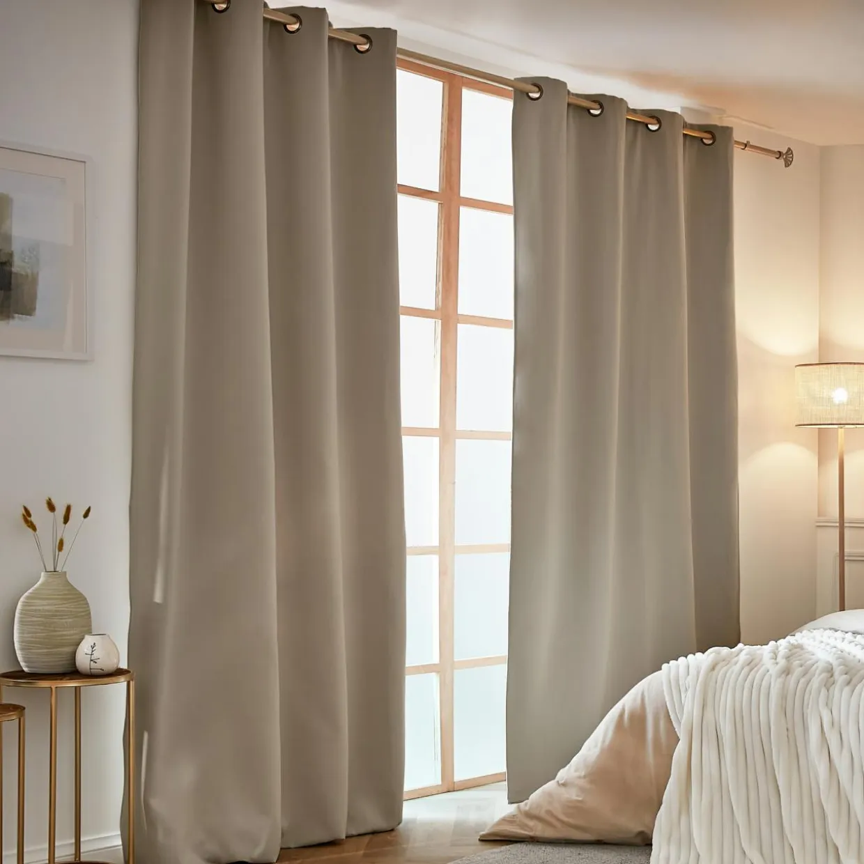 Rideau obscurcissant thermique (140 x 240 cm) Calore Taupe