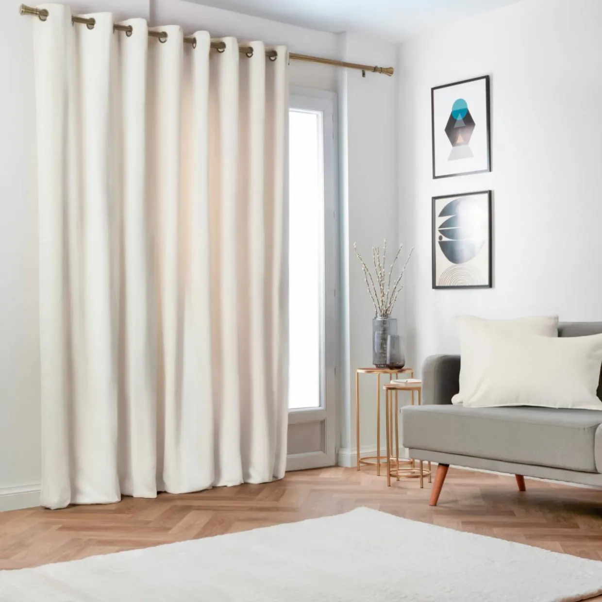 Rideau obscurcissant thermique (280 x 240 cm) Minuit Beige sable