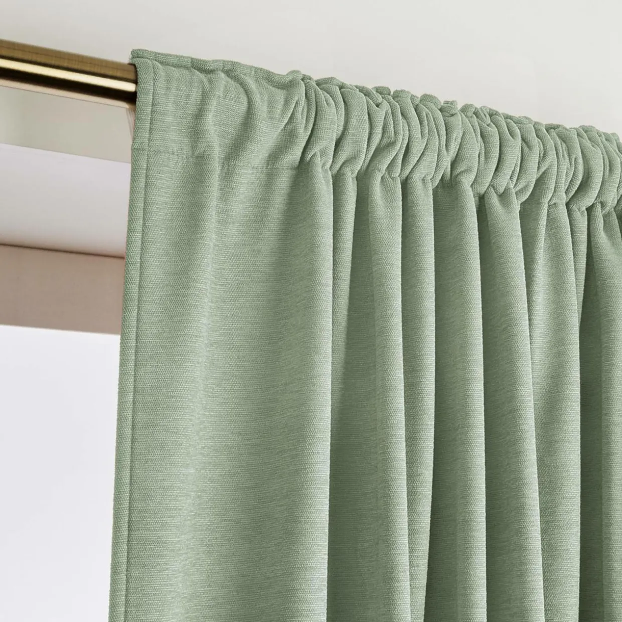 Rideau obscurcissant thermique galon fronceur (280 x 240 cm) Minuit Vert kaki