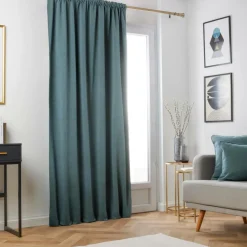 Rideau obscurcissant thermique galon fronceur (280 x 240 cm) Minuit Gris bleu