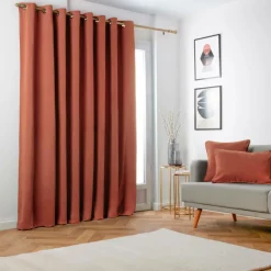Rideau obscurcissant thermique (280 x 240 cm) Minuit Terracotta