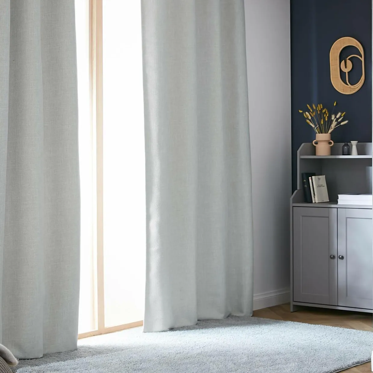 Rideau obscurcissant thermique galon fronceur (180 x 260 cm) Alba Gris